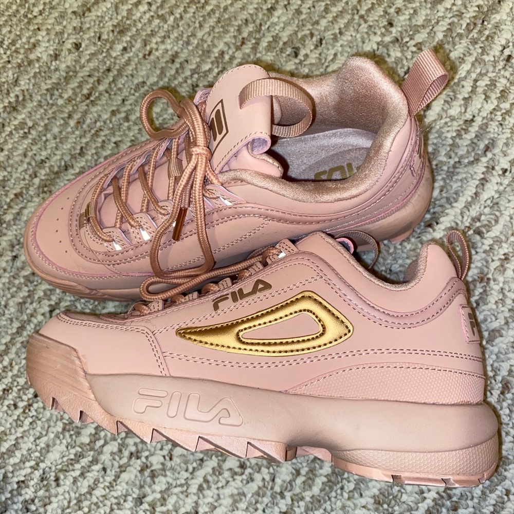 Rose Gold Fila Disruptor